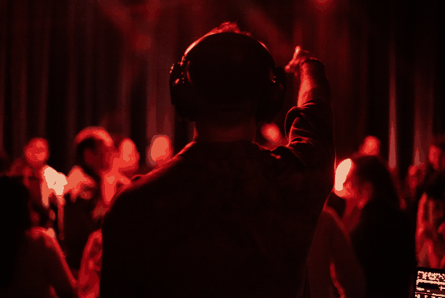 Red-lit DJ motion loop